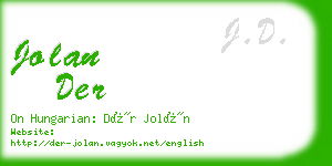 jolan der business card